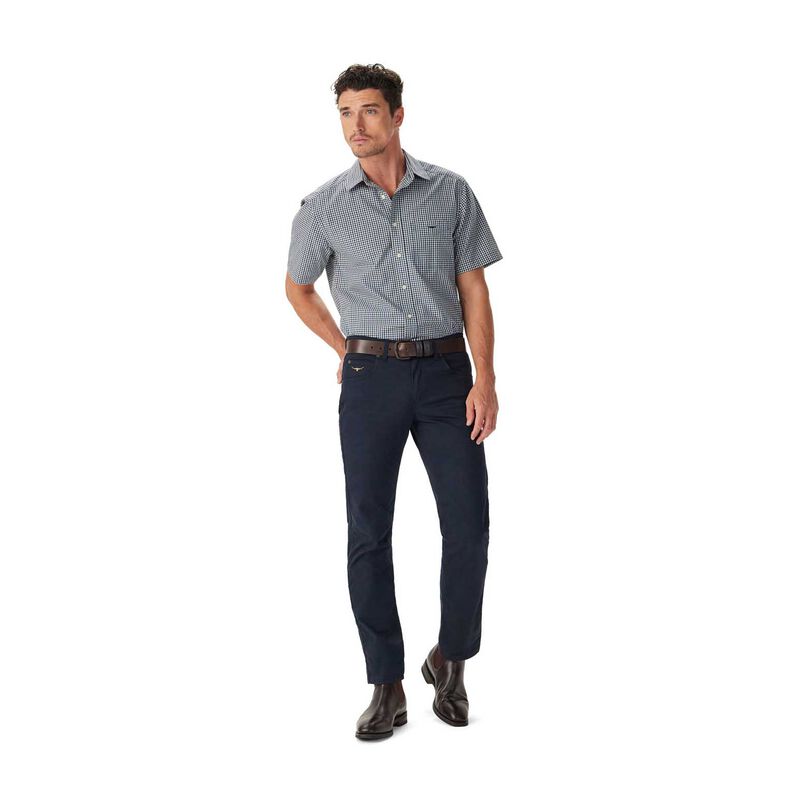 R.M. Williams Mogo Poplin Check Short Sleeve Shirt image number 3
